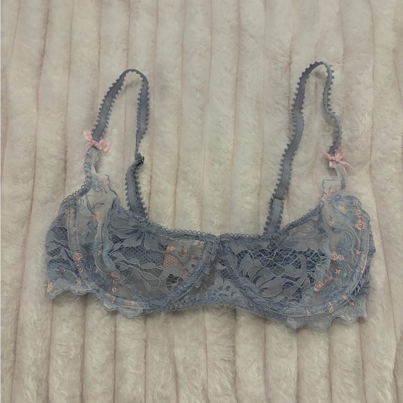Free People Colette Underwire Bra 34B Blue and Pink - Picture 5 of 7